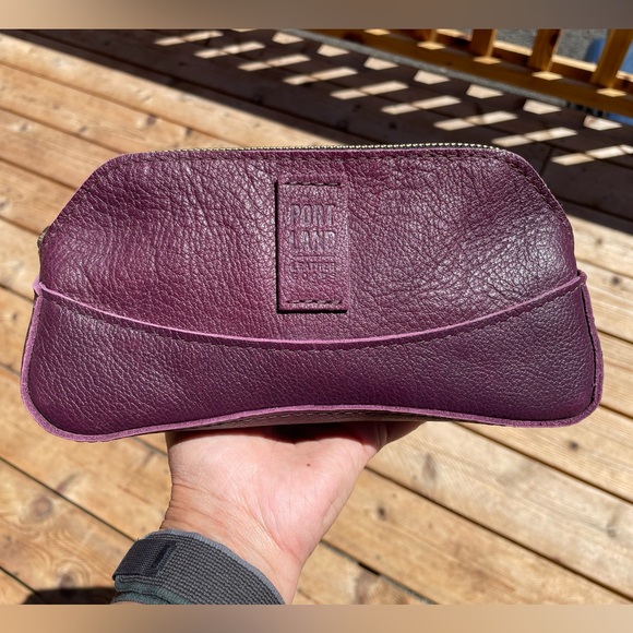Portland Leather Handbags - Portland Leather plum artisan Bag with Textured Finish